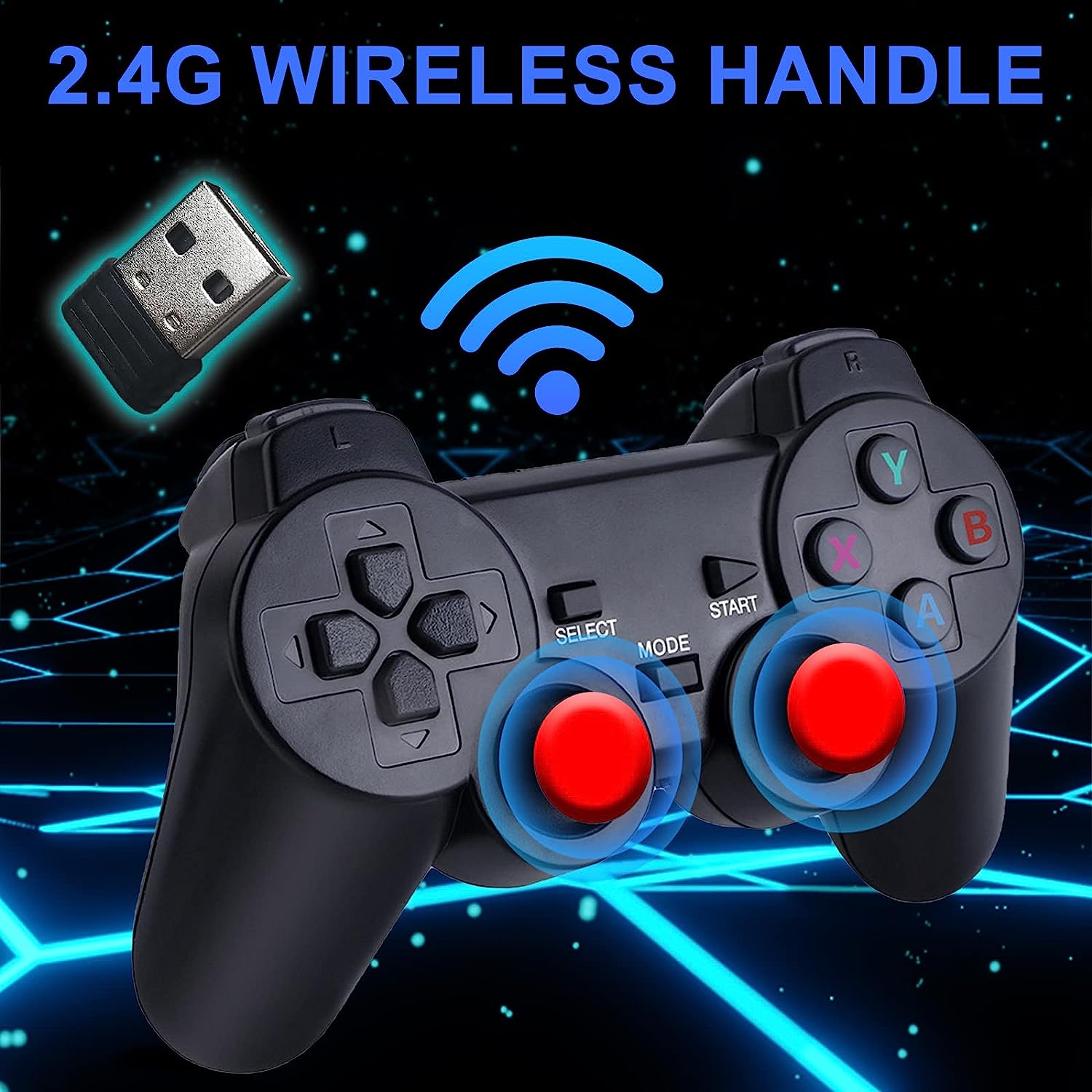 Wireless Retro Game Console,Retro Game Stick,Nostalgia Stick Game,4K HDMI Output,Plug and Play Video Game Stick Built in 10000+ Games,9 Classic Emulators, with Dual 2.4G Wireless Controllers(64G)