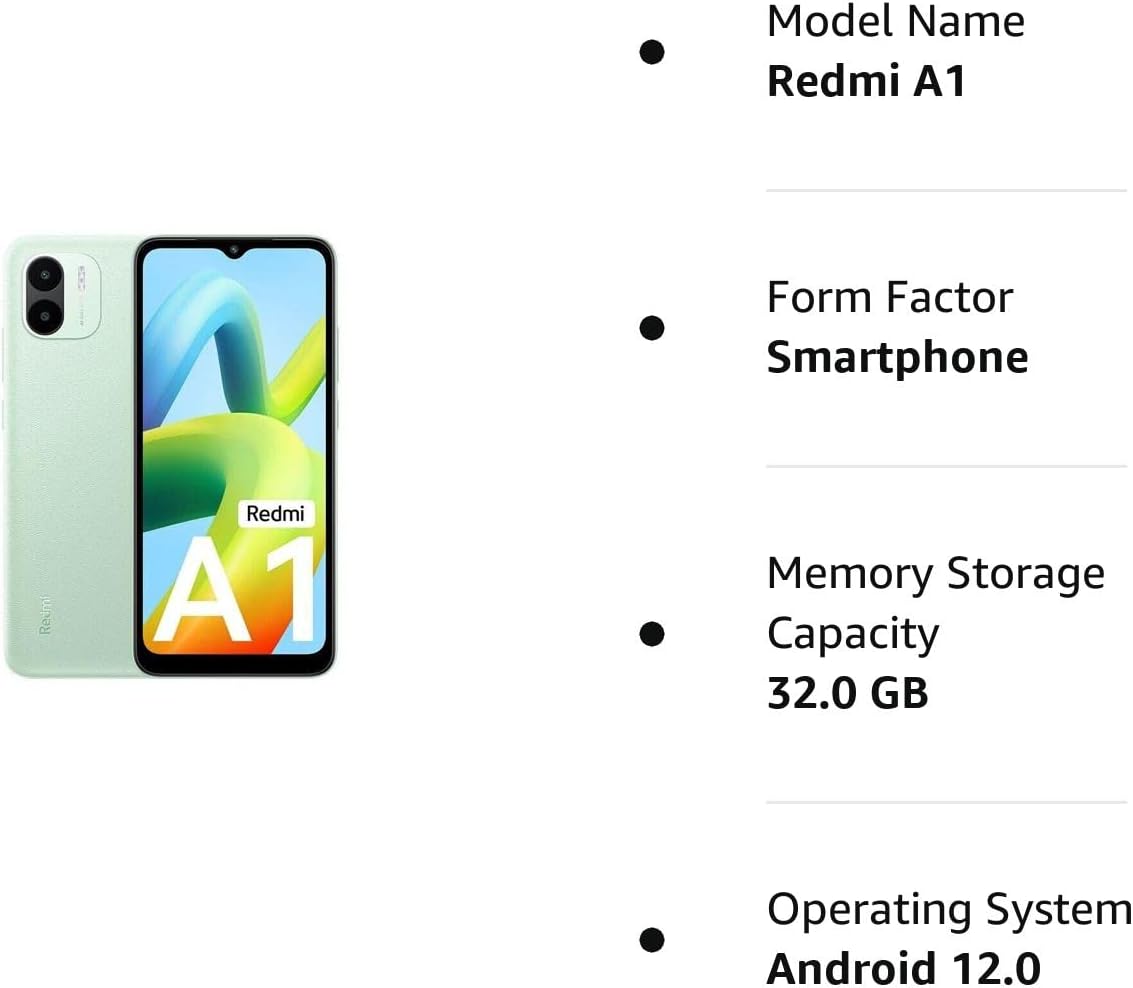 Xiaomi Redmi A1 Unlocked 4G Volte Cellphone,2GB RAM + 32GB ROM,6.52