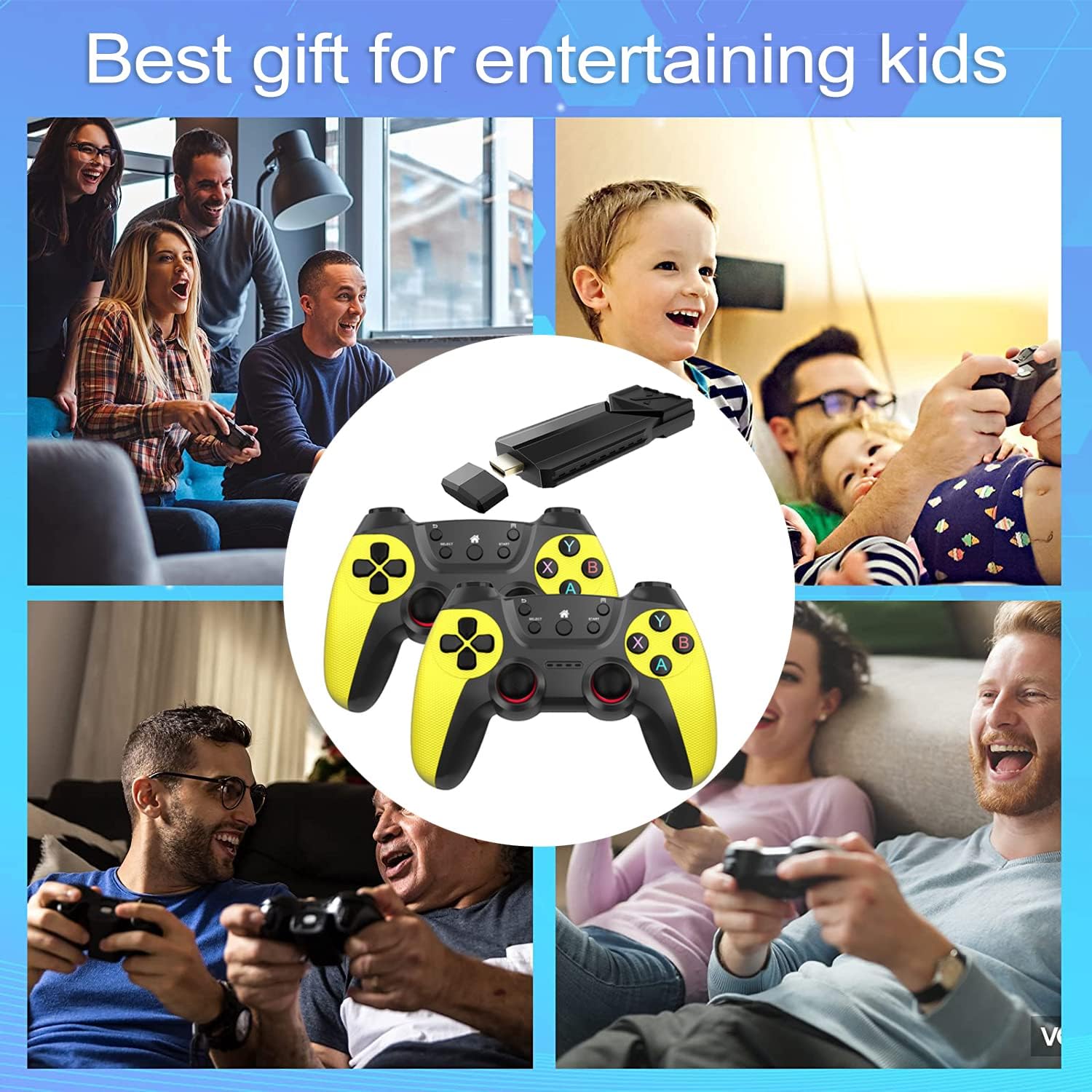 20000+ Games, Wireless Retro Game Console, Handheld Console, Plug and Play Video Game Stick, 9 emulators, 4K HDMI Output, Dual 2.4G Wireless Controllers