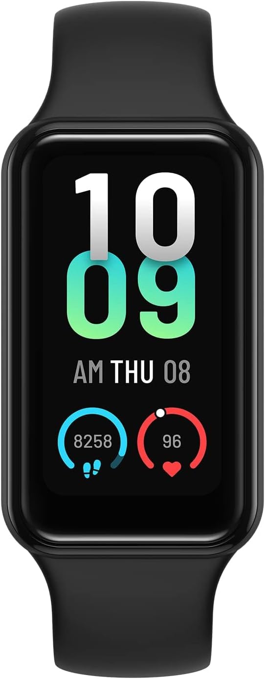 Amazfit Band 7 Fitness & Health Tracker for Women Men, 18-Day Battery Life, ALEXA Built-in, 1.47”AMOLED Display, Heart Rate & SpO₂ Monitoring, 120 Sports Modes, 5 ATM Water Resistant, Black