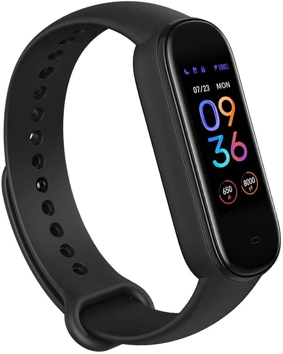 Amazfit Band 7 Fitness & Health Tracker for Women Men, 18-Day Battery Life, ALEXA Built-in, 1.47”AMOLED Display, Heart Rate & SpO₂ Monitoring, 120 Sports Modes, 5 ATM Water Resistant, Black