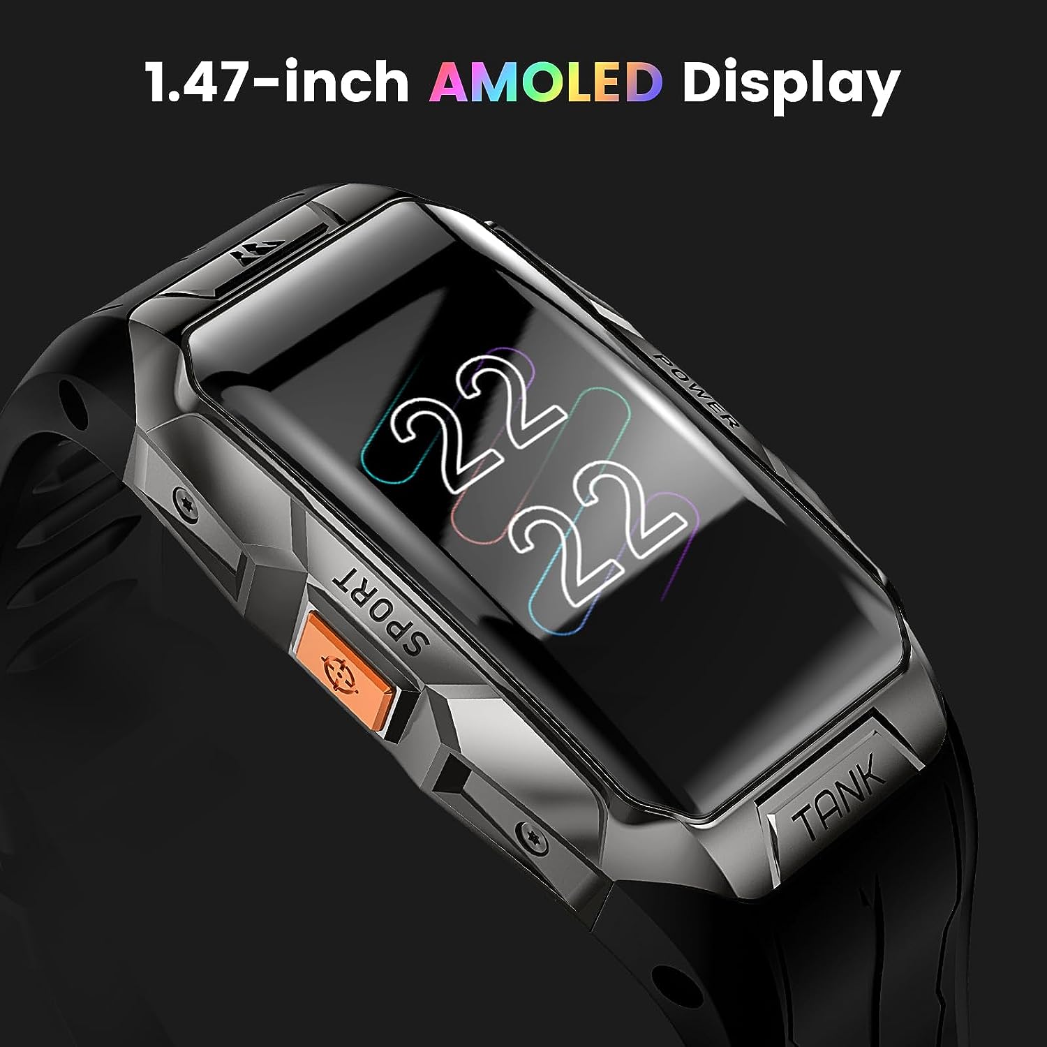 AMAZTIM Fitness Tracker-100M Waterproof,50Days Extra-Long Battery 3D Curved Glass Full Metal Smart Watch,Health&Fitness Watch with 24H Heart Rate/Sleep Monitor,1.47