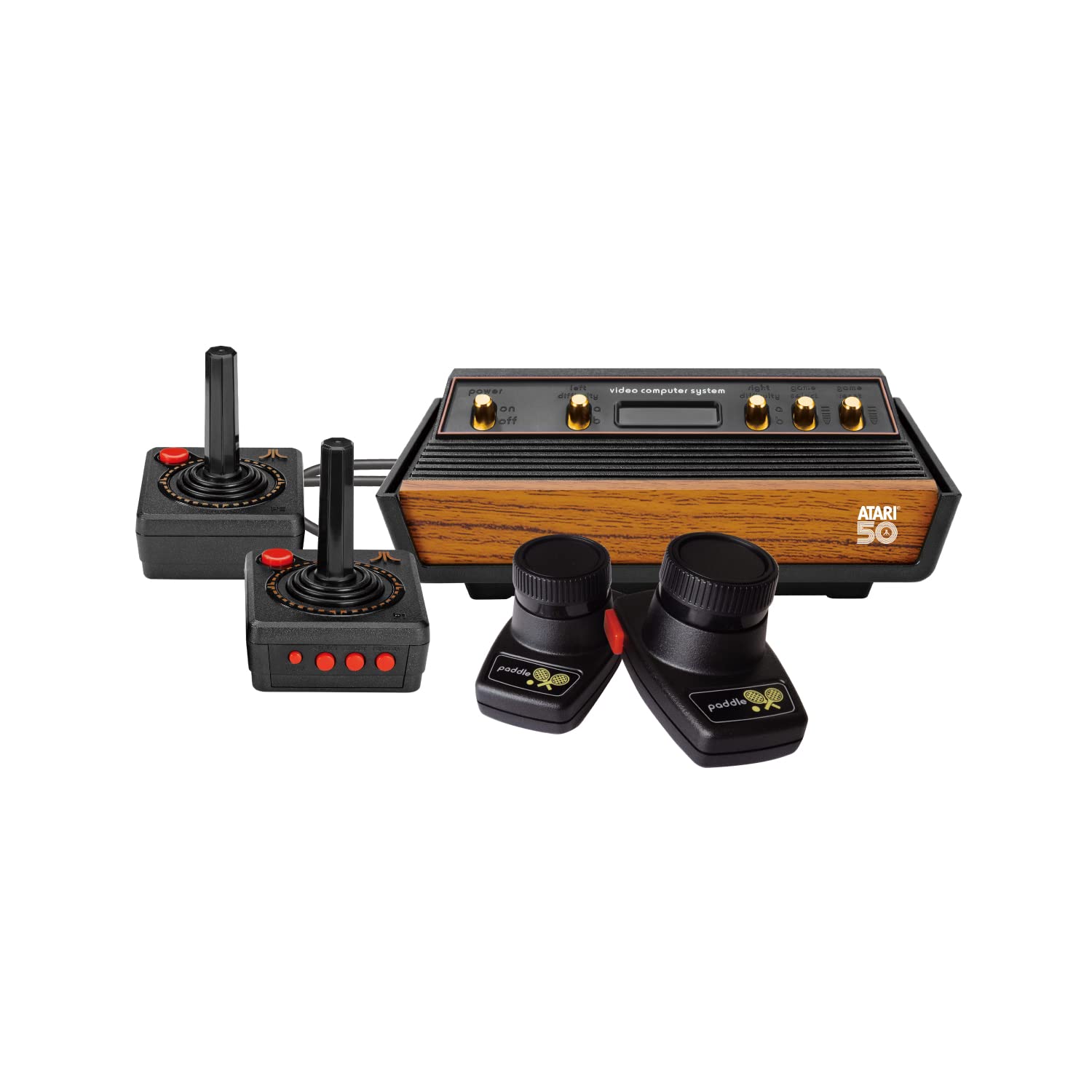 Atari Flashback Gold Console 50th Anniversary Edition, Retro Game Console, Built-in 130 Classic Games, Two Joystick and Paddle Controllers, HDMI, PLUG & PLAY on HD TV