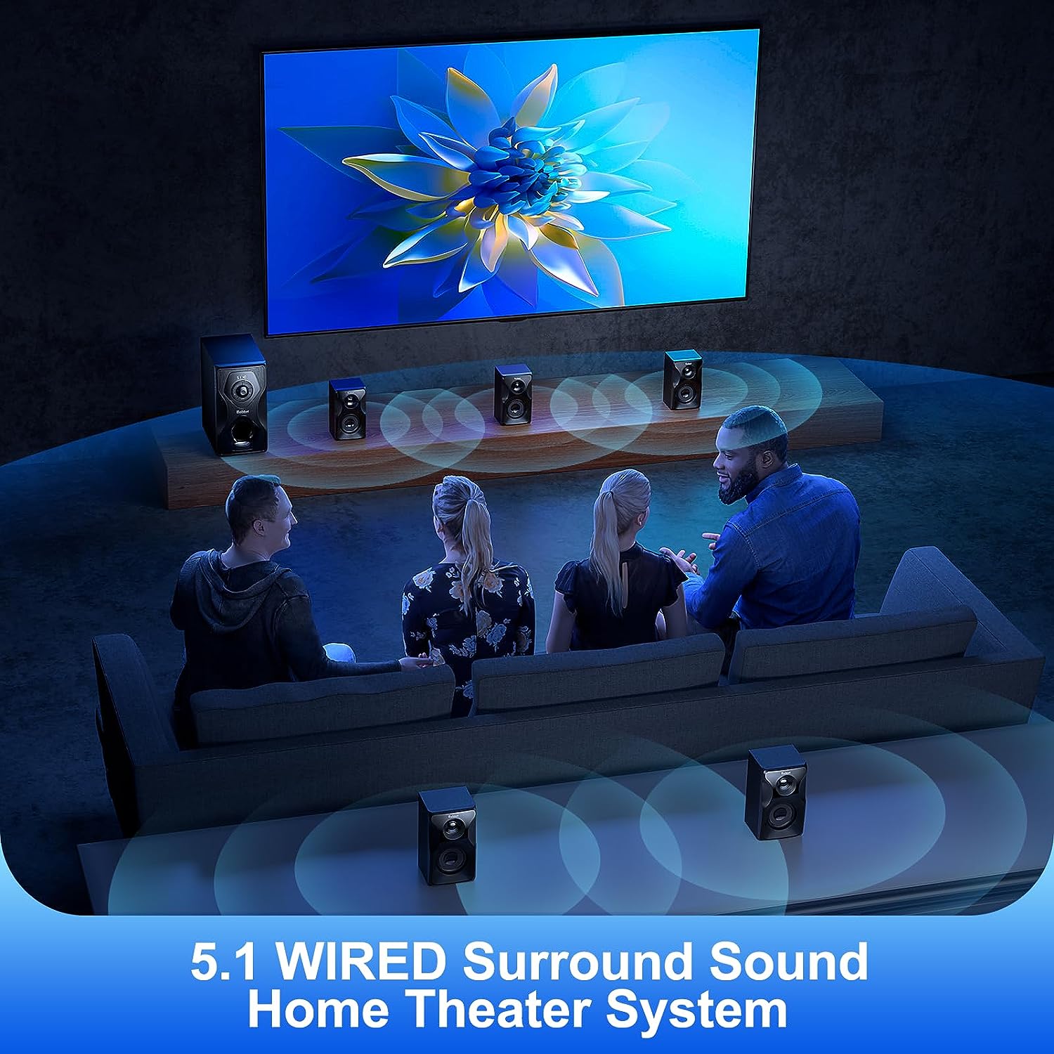 Bobtot Surround Sound Speakers Home Theater Systems - 700 Watts Peak Power 5.1/2.1 Stereo Bluetooth Speaker System 5.25