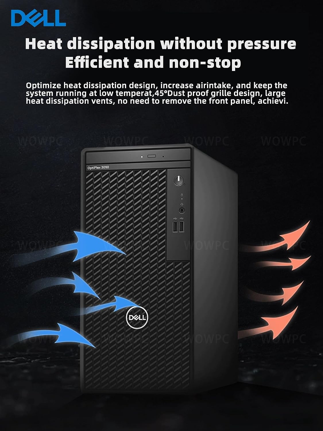 Dell Optiplex 3000 Business Tower Desktop Computer, Intel 4-Core Processor(Up to 4.4Ghz), 16GB DDR4 RAM, 256GB SSD + 1TB HDD, WiFi, DVD-RW, 2X DP(2-Monitor Support 4K), 8X USB Ports, Windows 11 Pro