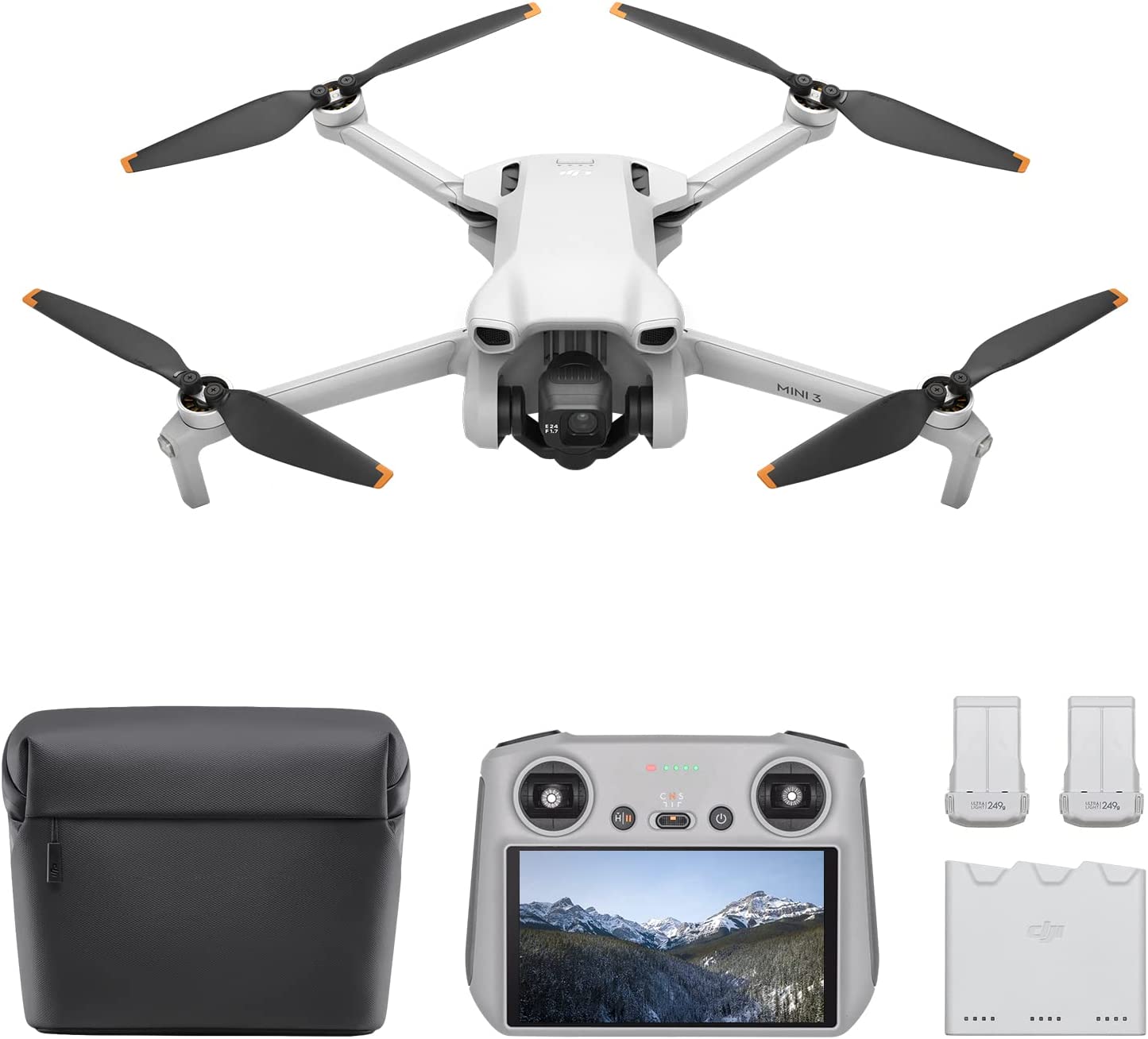 DJI Mini 3 (DJI RC) - Lightweight and Foldable Mini Camera Drone with 4K HDR Video, 38-min Flight Time, True Vertical Shooting, and Intelligent Features