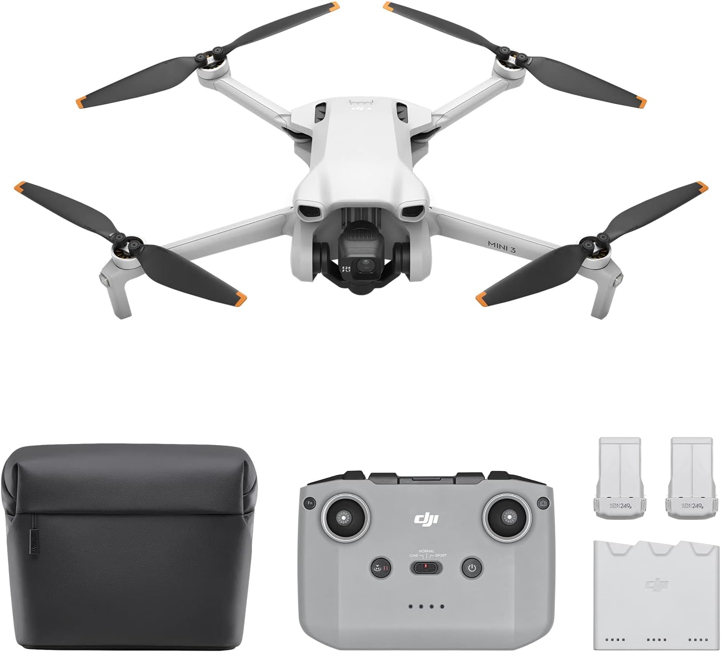 DJI Mini 3 (DJI RC) - Lightweight and Foldable Mini Camera Drone with 4K HDR Video, 38-min Flight Time, True Vertical Shooting, and Intelligent Features