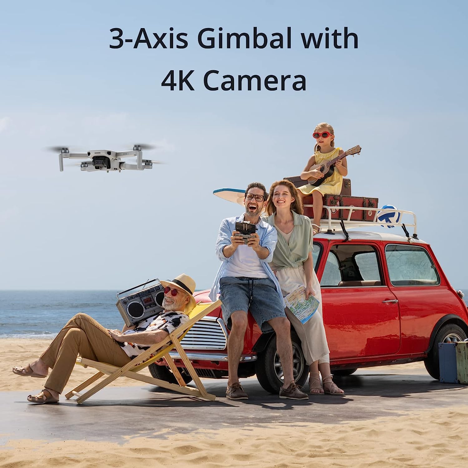 DJI Mini 3 (DJI RC) - Lightweight and Foldable Mini Camera Drone with 4K HDR Video, 38-min Flight Time, True Vertical Shooting, and Intelligent Features