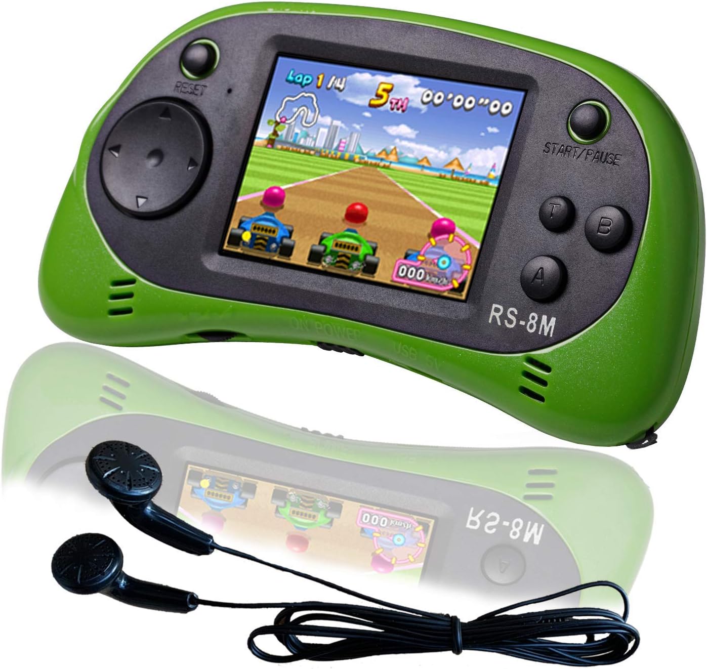 EASEGMER 16 Bit Kids Handheld Games Built-in 220 HD Video Games, 2.5 Inch Portable Game Player with Headphones - Best Travel Electronic Toys Gifts for Toddlers Age 3-10 Years Old Children (Blue)