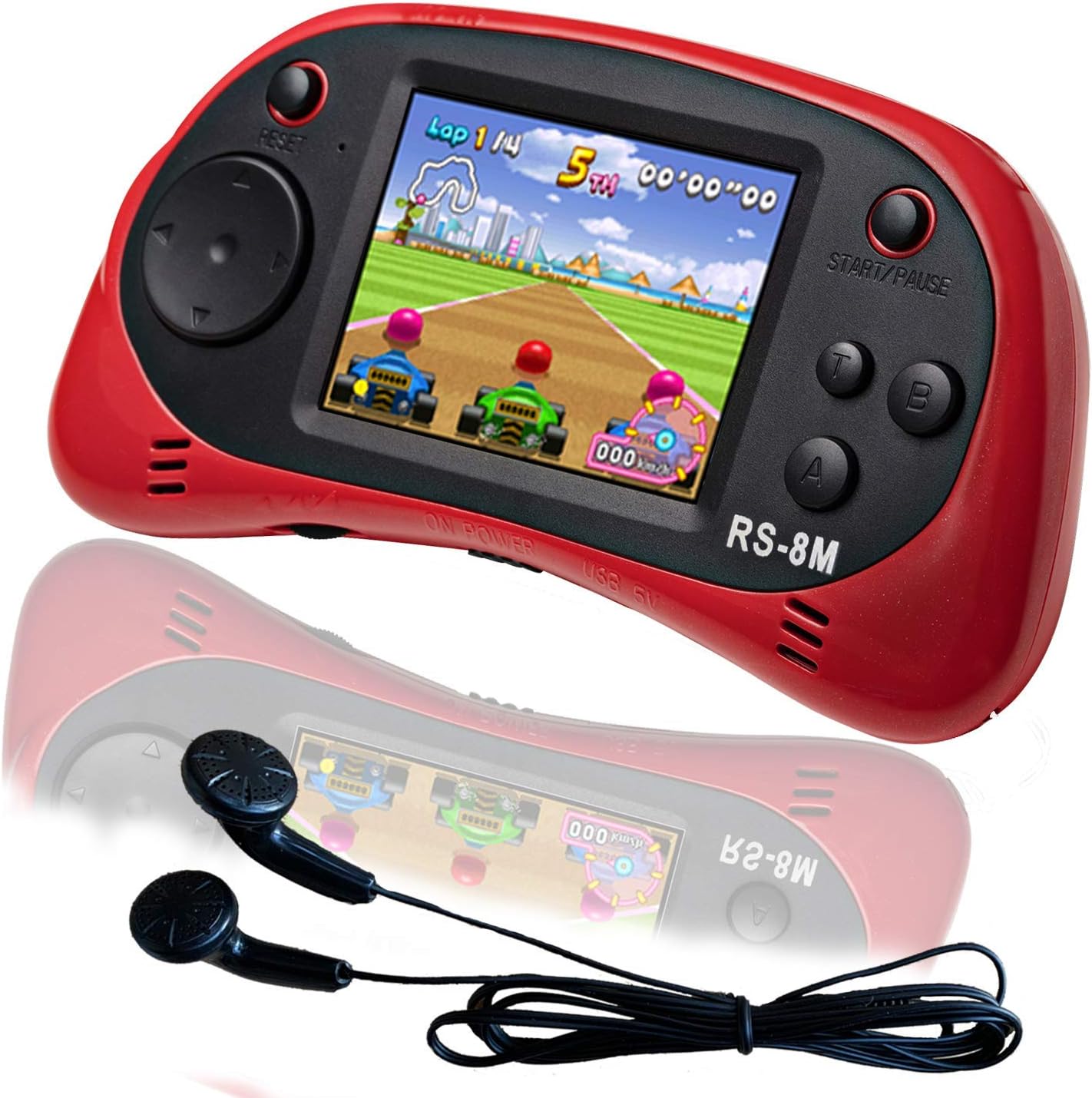 EASEGMER 16 Bit Kids Handheld Games Built-in 220 HD Video Games, 2.5 Inch Portable Game Player with Headphones - Best Travel Electronic Toys Gifts for Toddlers Age 3-10 Years Old Children (Blue)