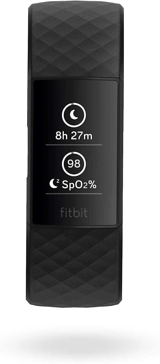 Fitbit Charge 4 Special Edition Fitness and Activity Tracker with Built-in GPS, Heart Rate, Sleep & Swim Tracking, Black/Granite Reflective, One Size (S &L Bands Included)