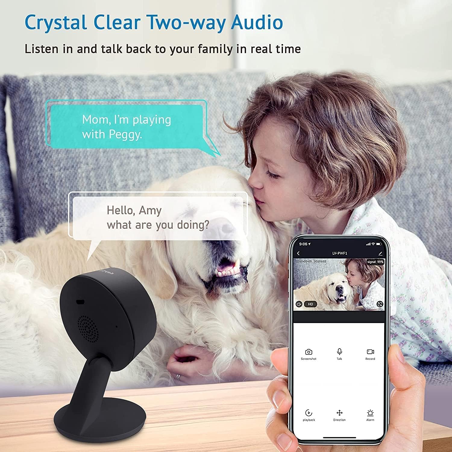 LaView 4MP Cameras for Home Security Indoor,Home Security Cameras for Baby/Elder/Pet/Nanny,Baby Cam Starlight Sensor Color Night Vision,US Cloud Service,Works with Alexa,iOS & Android & Web Access