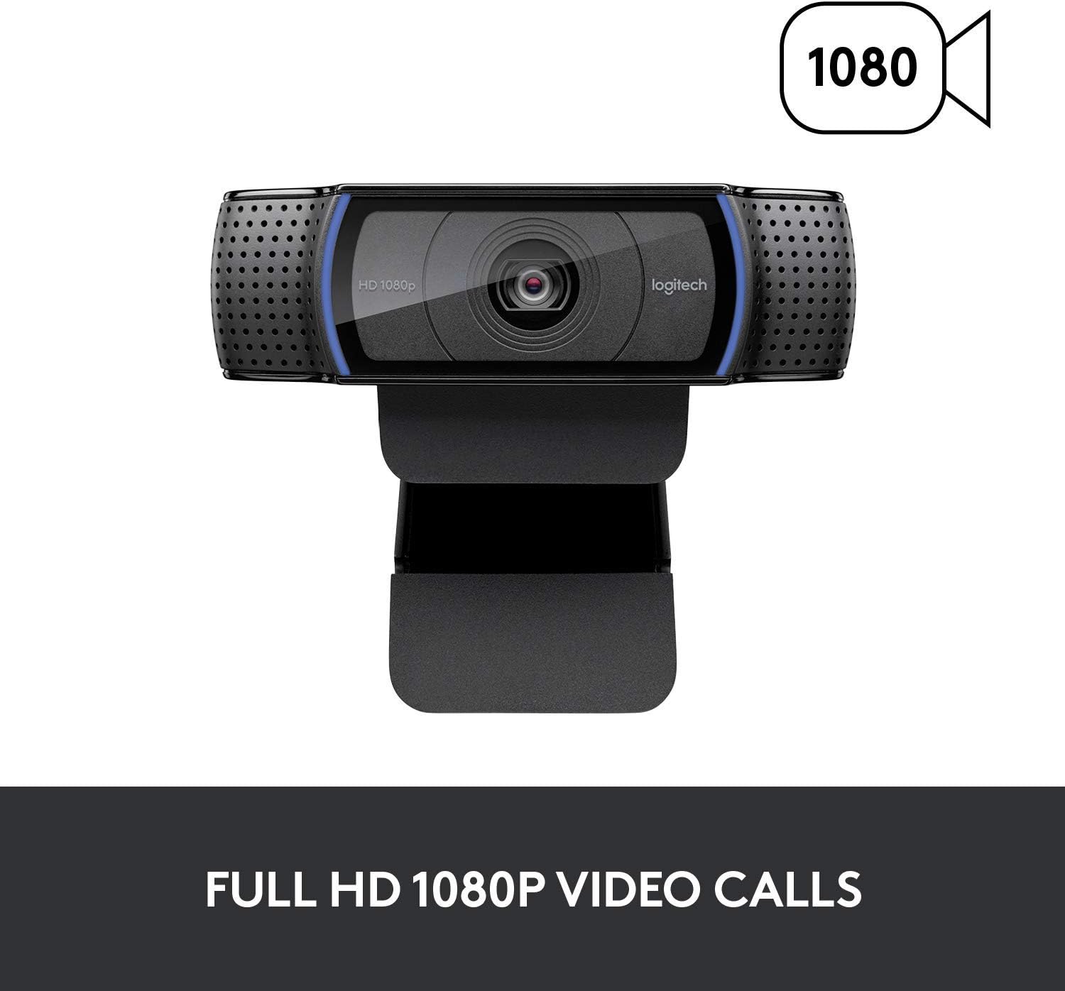 Logitech C920x HD Pro Webcam, Full HD 1080p/30fps Video Calling, Clear Stereo Audio, HD Light Correction, Works with Skype, Zoom, FaceTime, Hangouts, PC/Mac/Laptop/Macbook/Tablet - Black