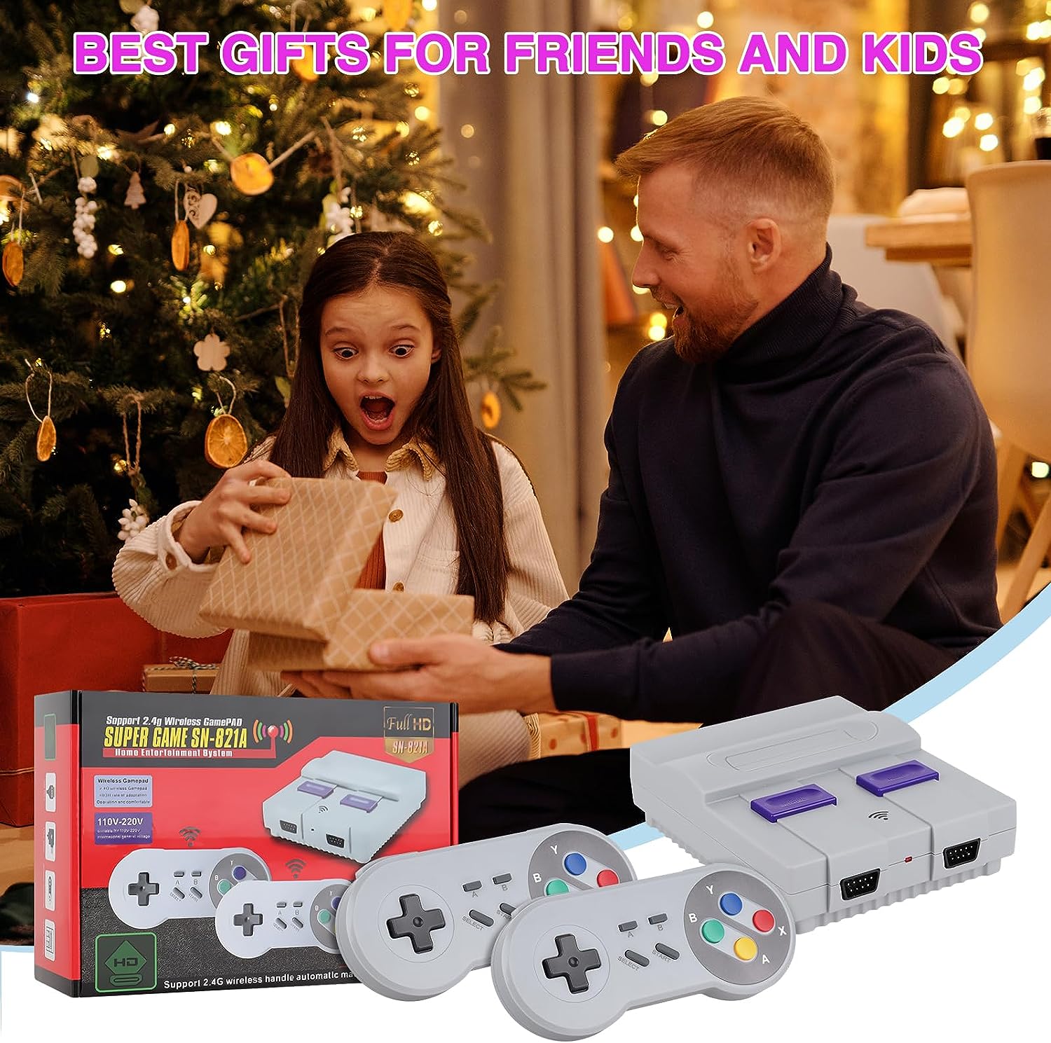 Retro Game Console Mini Classic Game System Built-in 620 Classic Video Games Plug and Play TV Games with 2X 4 Classic Edition Controller for Kids and Adults AV Output