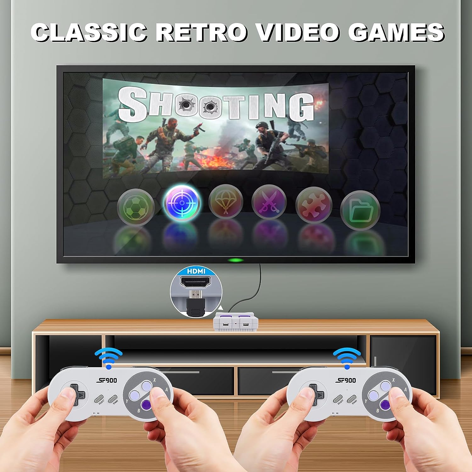 Retro Game Console Mini Classic Game System Built-in 620 Classic Video Games Plug and Play TV Games with 2X 4 Classic Edition Controller for Kids and Adults AV Output