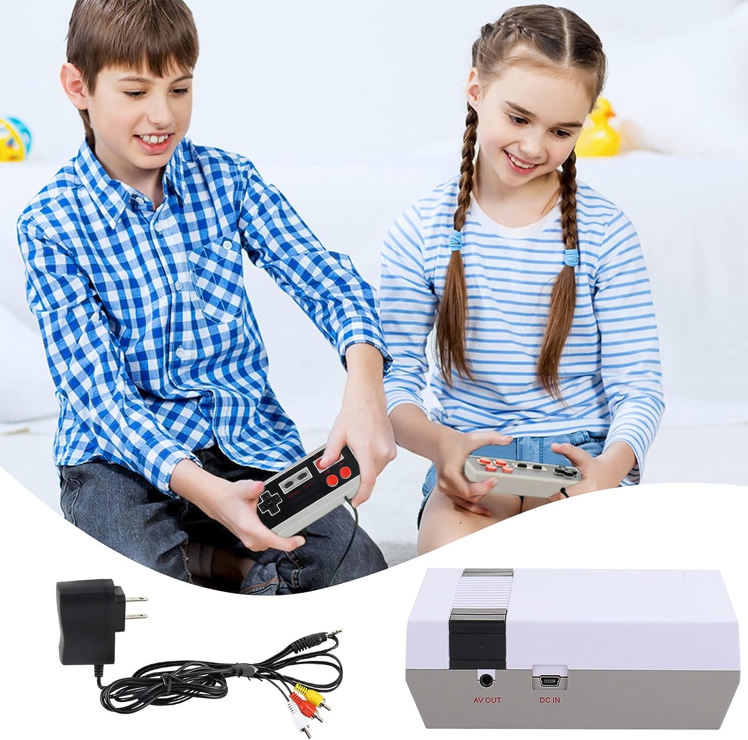 Retro Game Console Mini Classic Game System Built-in 620 Classic Video Games Plug and Play TV Games with 2X 4 Classic Edition Controller for Kids and Adults AV Output