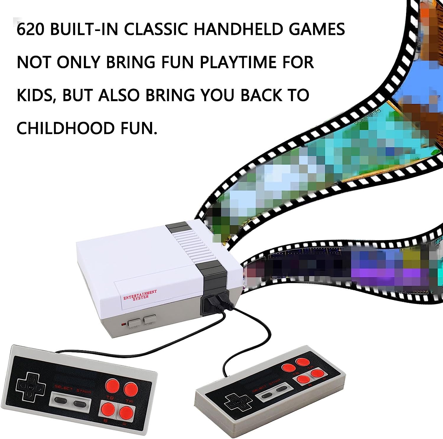 Retro Game Console Mini Classic Game System Built-in 620 Classic Video Games Plug and Play TV Games with 2X 4 Classic Edition Controller for Kids and Adults AV Output