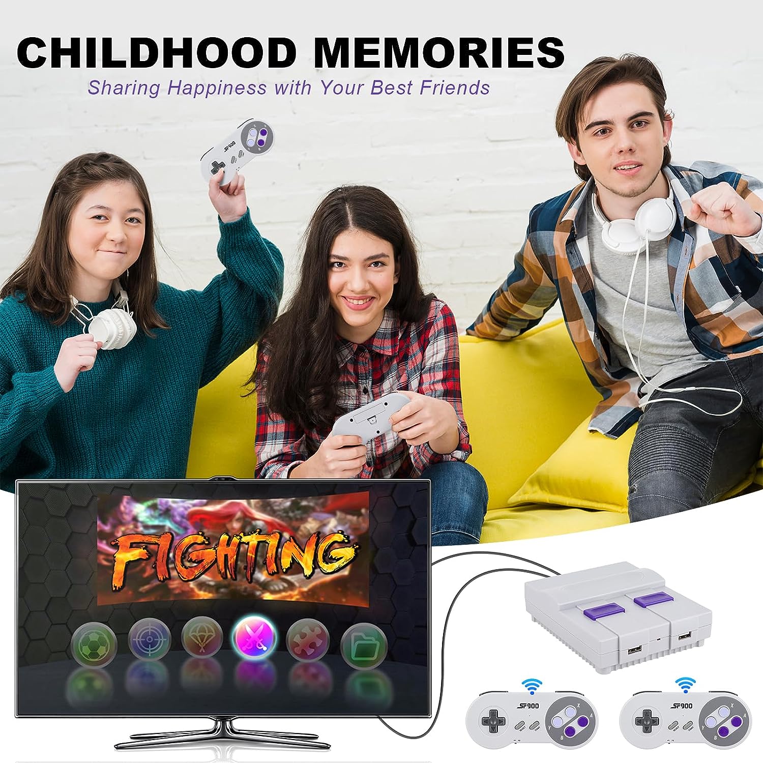 Retro Game Console Mini Classic Game System Built-in 620 Classic Video Games Plug and Play TV Games with 2X 4 Classic Edition Controller for Kids and Adults AV Output