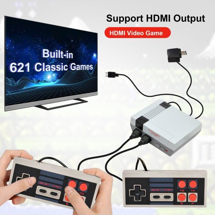 Retro Game Console Mini Classic Game System Built-in 620 Classic Video Games Plug and Play TV Games with 2X 4 Classic Edition Controller for Kids and Adults AV Output