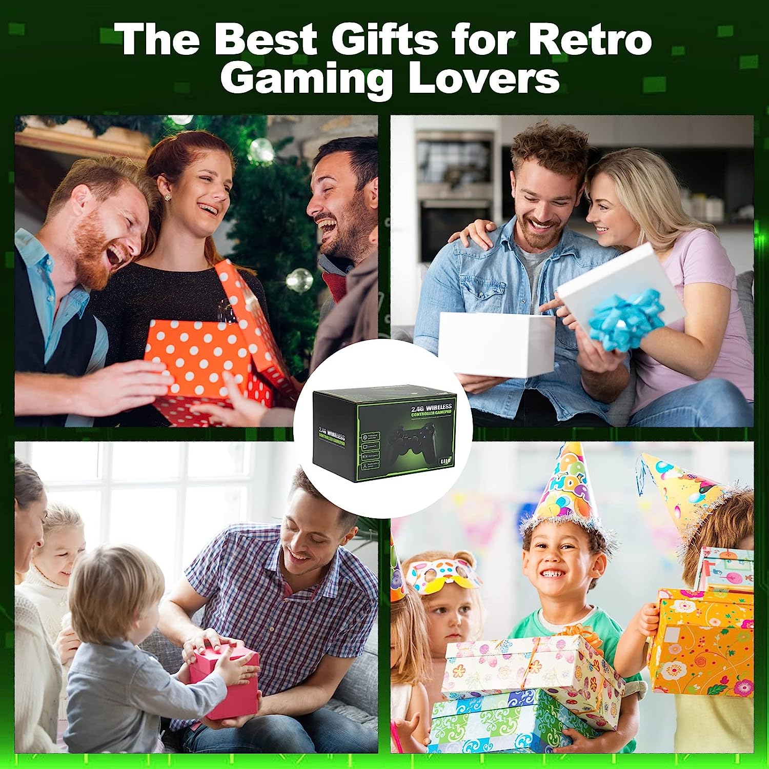 Retro Game Stick - Revisit Classic Games with Built-in 9 Emulators, 20,000+ Games, 4K HDMI Output, and 2.4GHz Wireless Controller for TV Plug and Play