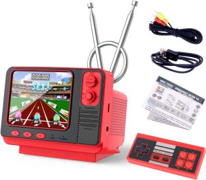 Retro Video Games Console for Kids Adults Built-in 308 Classic Electronic Game 3.0” Screen Mini TV Games Console Support TV Output and USB Charging Birthday Xmas Gift for Boys Girl 4-12 (Blue)