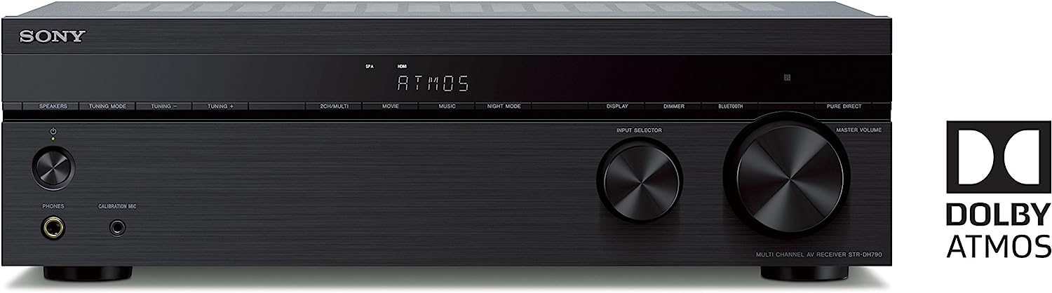 Sony STR-DH790 7.2-ch Surround Sound Home Theater AV Receiver: 4K HDR, Dolby Atmos & Bluetooth Black