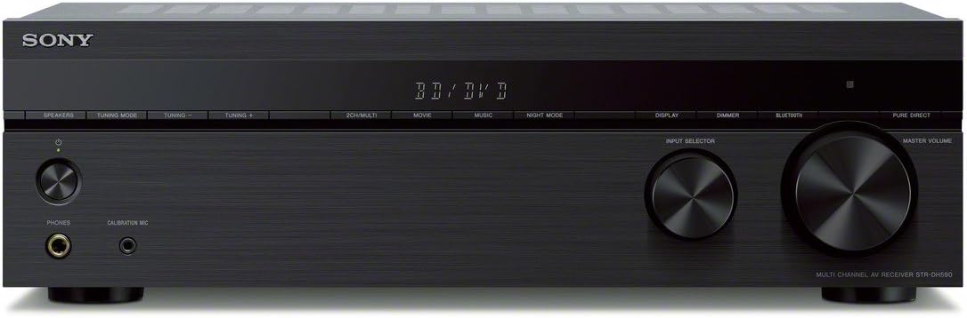 Sony STRDH590 5.2 Channel Surround Sound Home Theater Receiver: 4K HDR AV Receiver with Bluetooth,Black