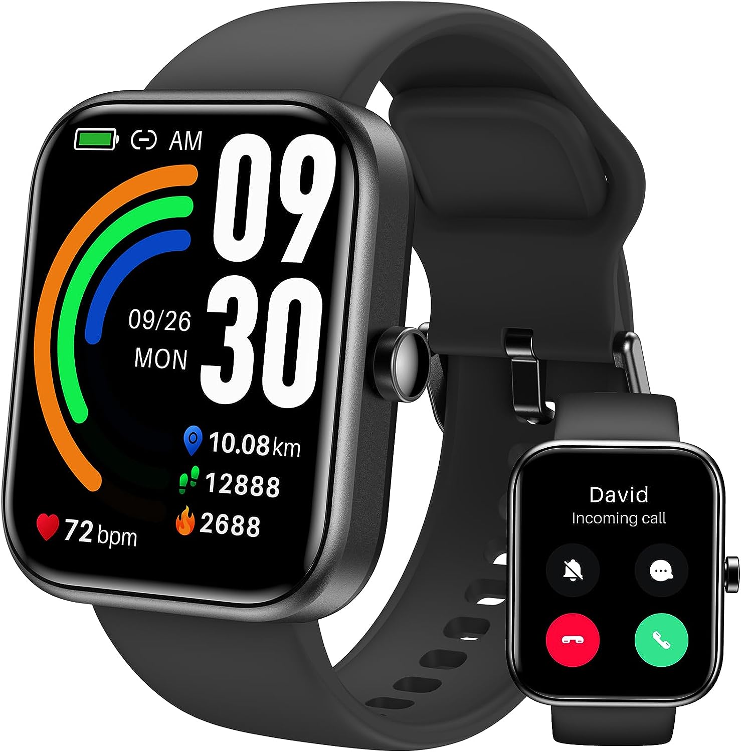 TOZO S3 Smart Watch (Answer/Make Call) Bluetooth Fitness Tracker with Heart Rate, Blood Oxygen Monitor, Sleep Monitor IP68 Waterproof 1.83-inch HD Color for Men Women Compatible with iPhone & Android