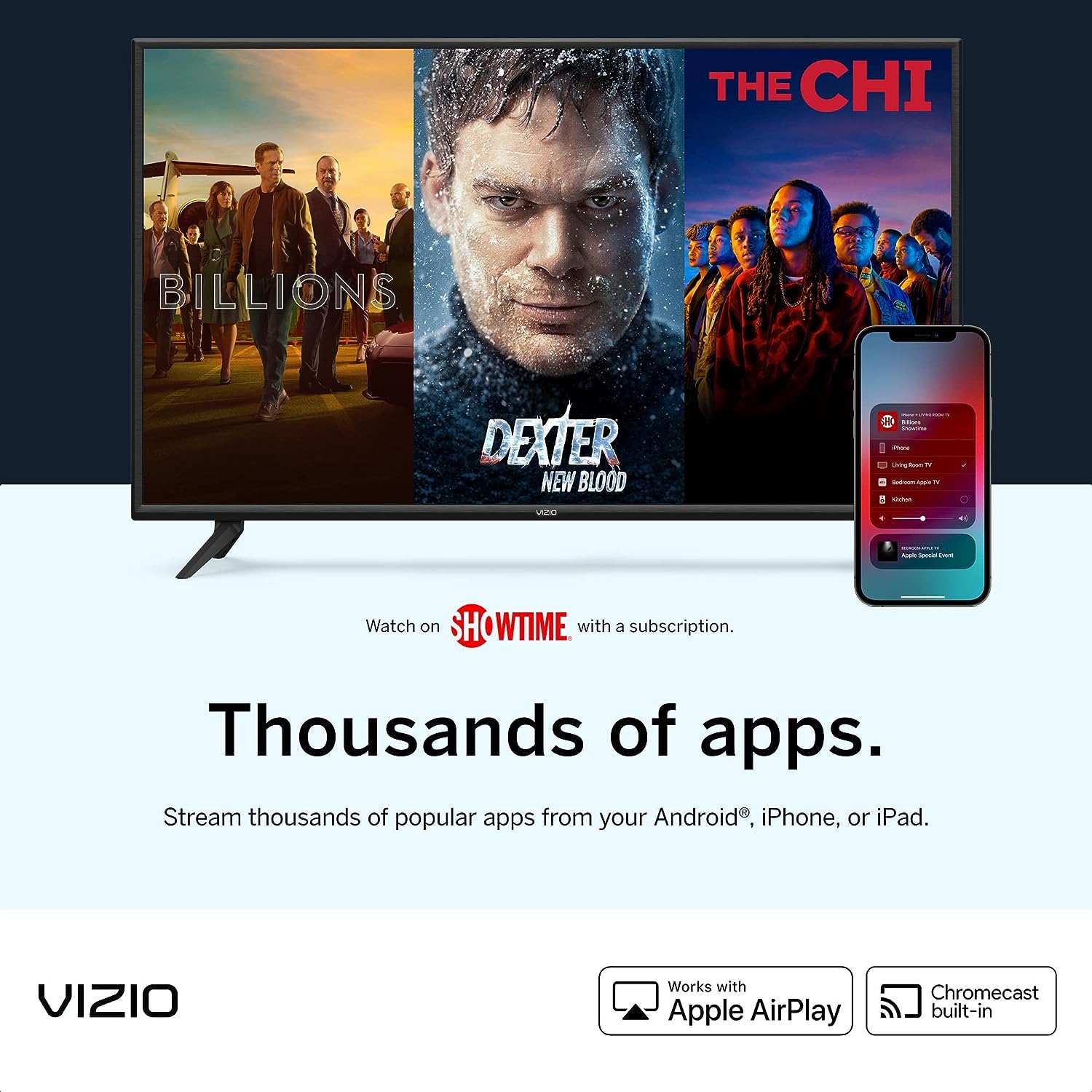 VIZIO 40-Inch Class D-Series Full HD LED 1080p Smart TV, Apple AirPlay 2 and Chromecast Built-in + Free Wall Mount (No Stands) D40f-J09 (Renewed)