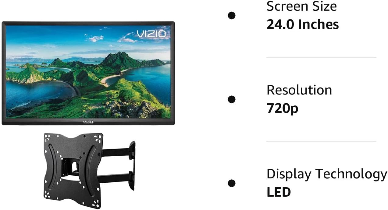 VIZIO 40-Inch Class D-Series Full HD LED 1080p Smart TV, Apple AirPlay 2 and Chromecast Built-in + Free Wall Mount (No Stands) D40f-J09 (Renewed)