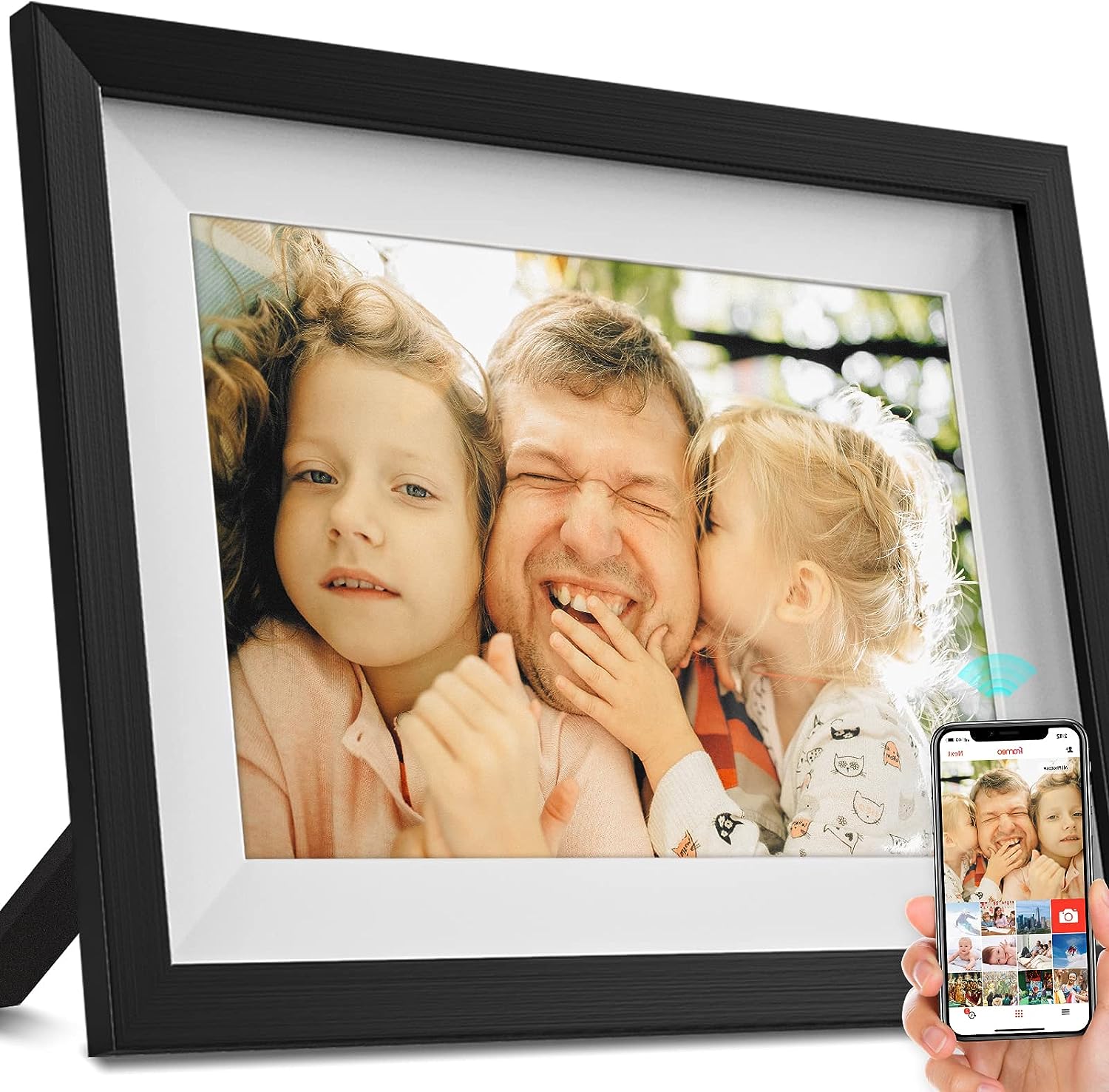 Amaboo 10.1 Inch WiFi Smart Cloud Digital Picture Frame, Electronic Photo Frame with IPS LCD Touch Screen HD Display, Auto Rotate, Share Photos or Videos via Frameo APP