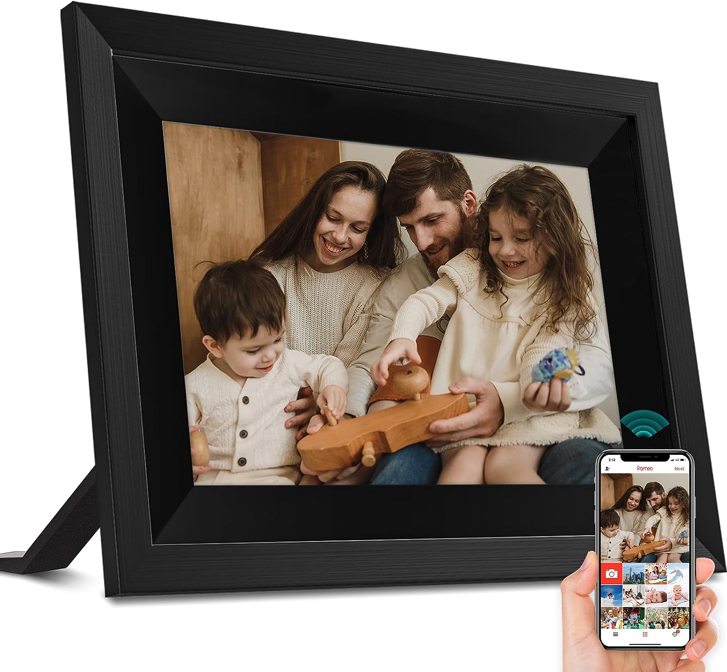 Amaboo 10.1 Inch WiFi Smart Cloud Digital Picture Frame, Electronic Photo Frame with IPS LCD Touch Screen HD Display, Auto Rotate, Share Photos or Videos via Frameo APP