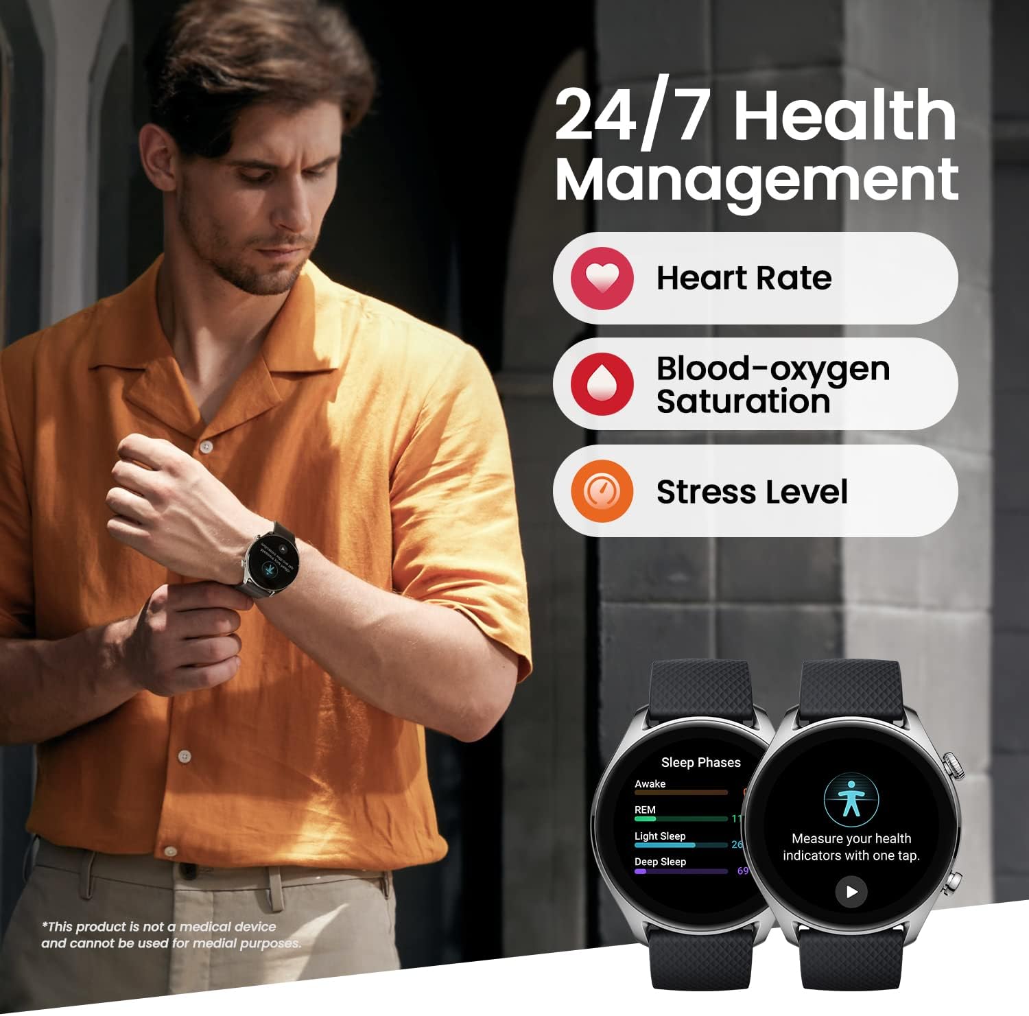 Amazfit Balance Smart Watch, AI Fitness Coach, Sleep & Health Tracker with Body Composition, GPS, Alexa Built-in, Bluetooth Calls, 14-Day Battery, 1.5