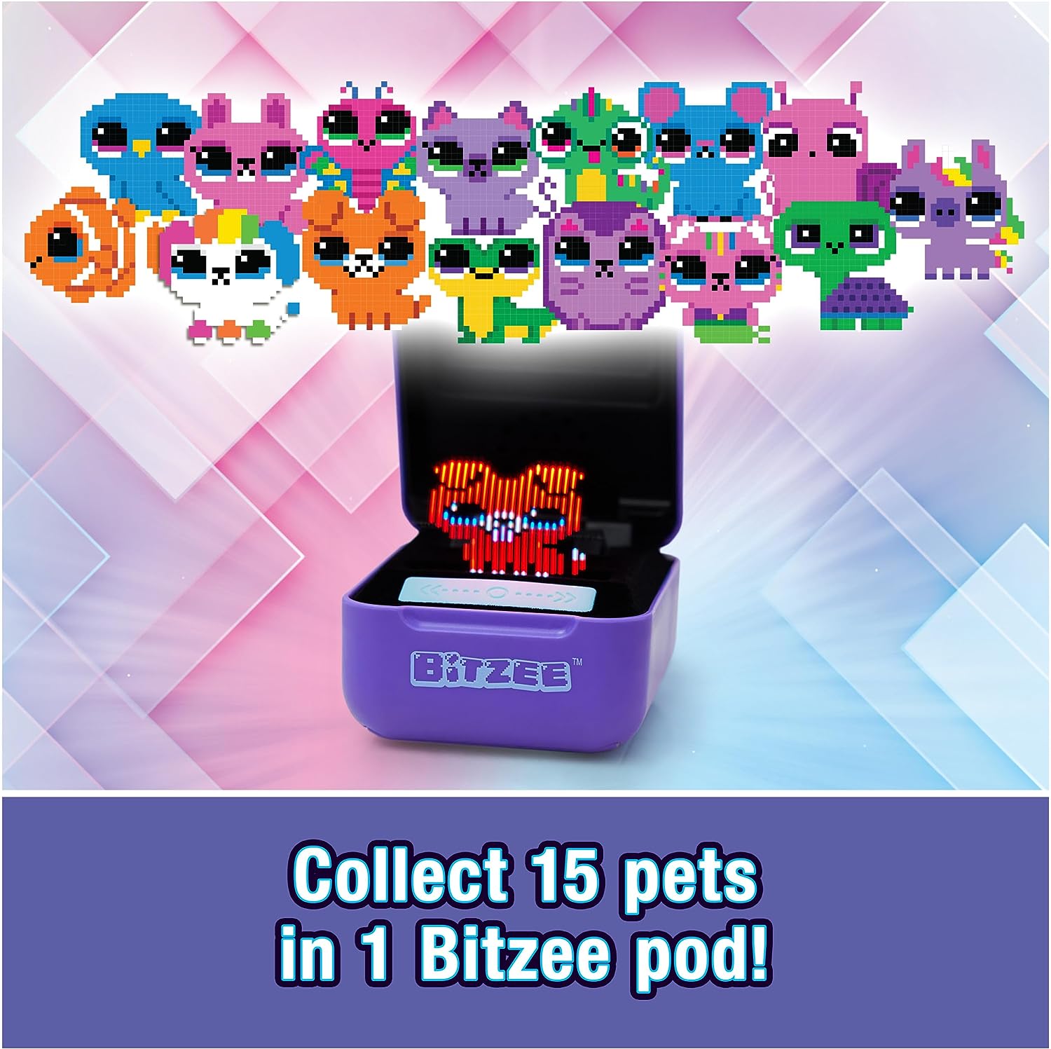 Bitzee, Interactive Toy Digital Pet and Case with 15 Animals Inside, Virtual Electronic Pets React to Touch, Kids Toys for Girls and Boys