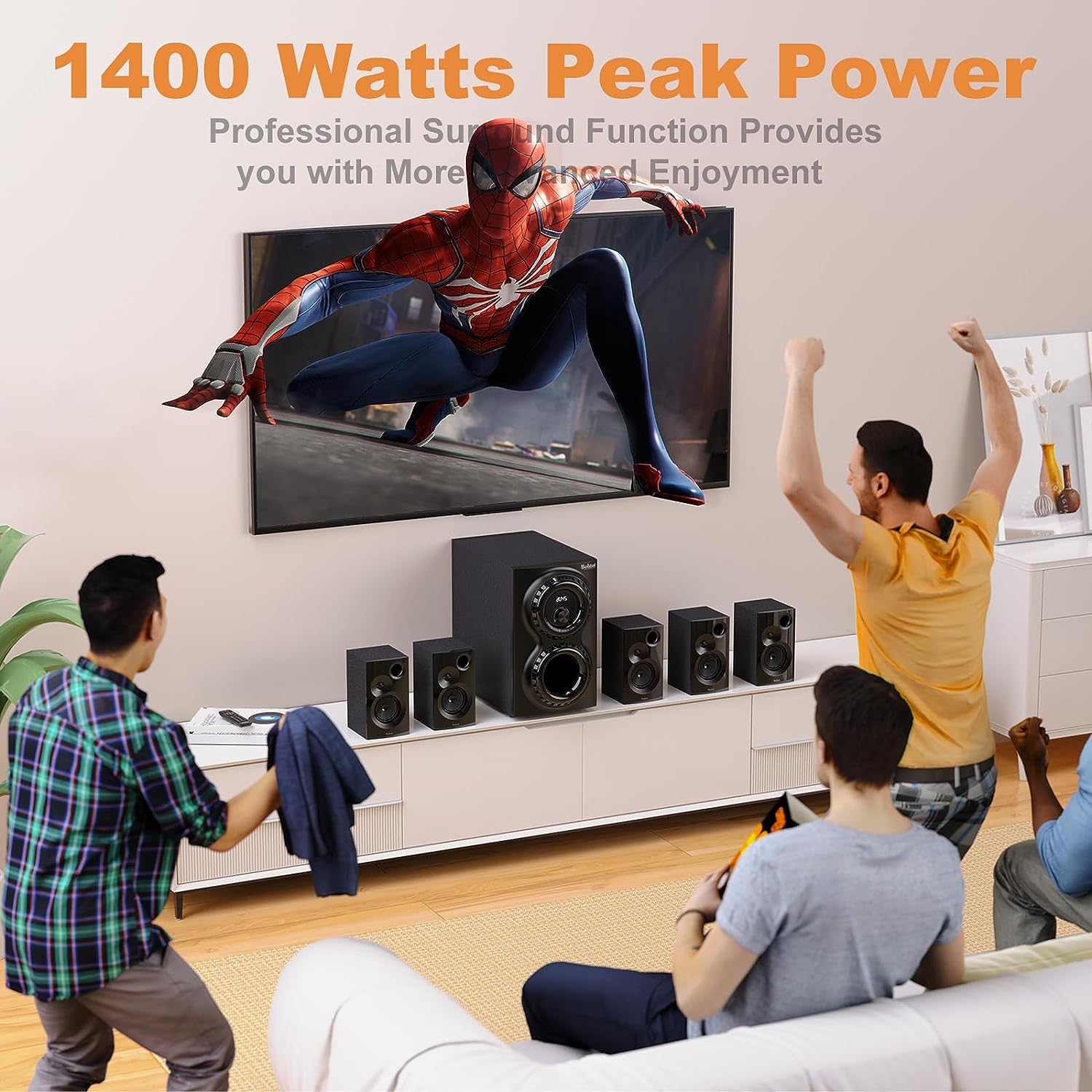 Bobtot Surround Sound Systems Home Theater Speakers - 1400 Watts 12
