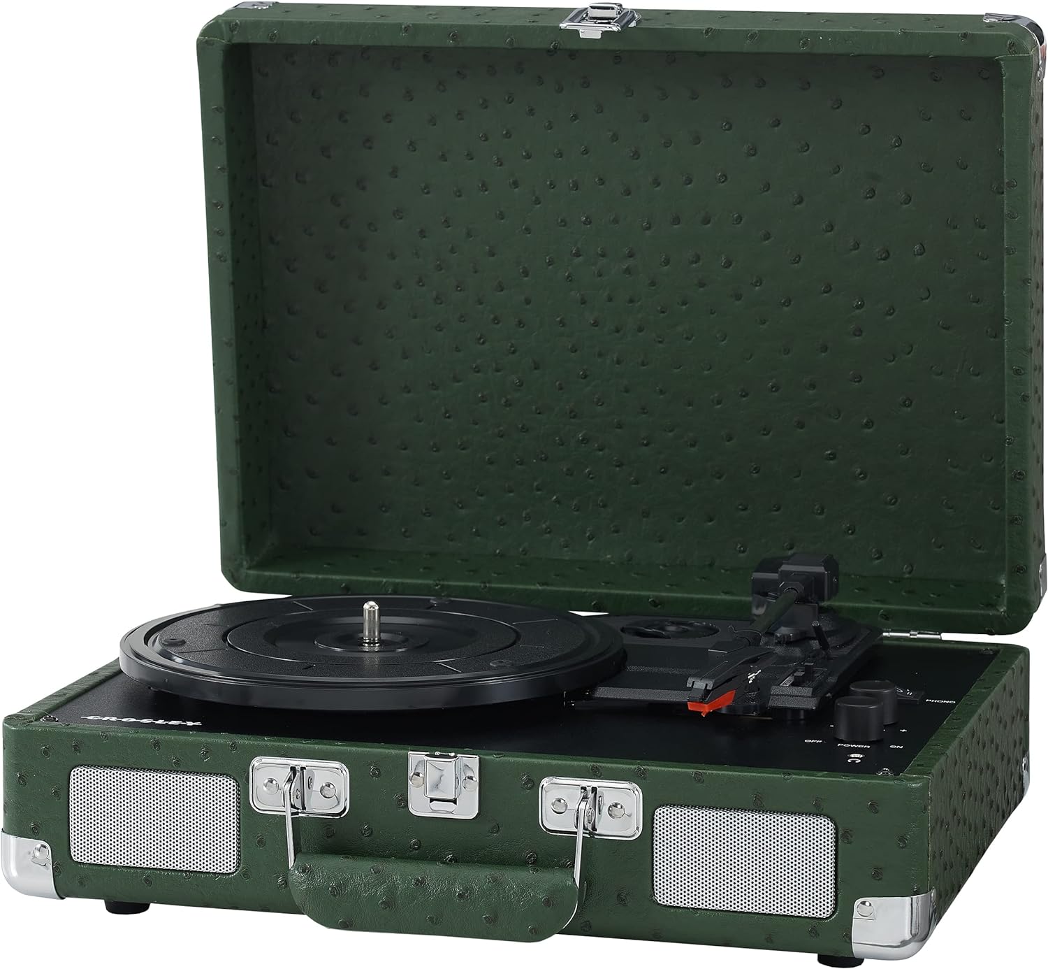 Crosley CR8005F-LT Cruiser Plus Vintage 3-Speed Bluetooth in/Out Suitcase Vinyl Record Player Turntable, Light Tan