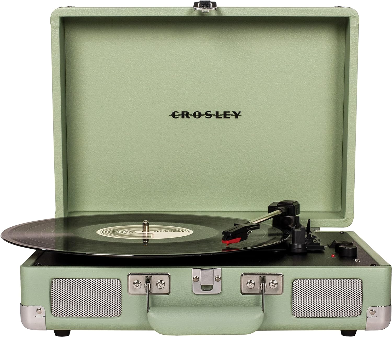 Crosley CR8005F-LT Cruiser Plus Vintage 3-Speed Bluetooth in/Out Suitcase Vinyl Record Player Turntable, Light Tan