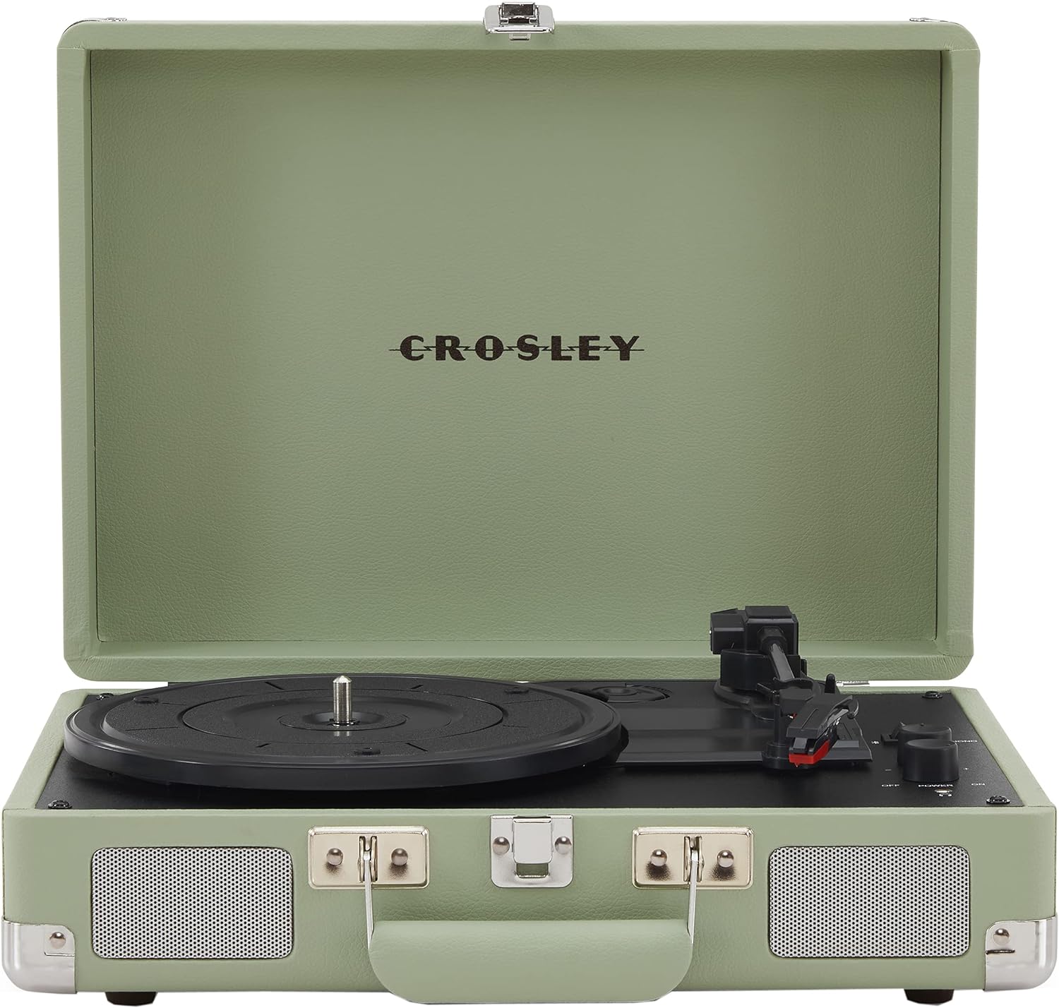 Crosley CR8005F-LT Cruiser Plus Vintage 3-Speed Bluetooth in/Out Suitcase Vinyl Record Player Turntable, Light Tan