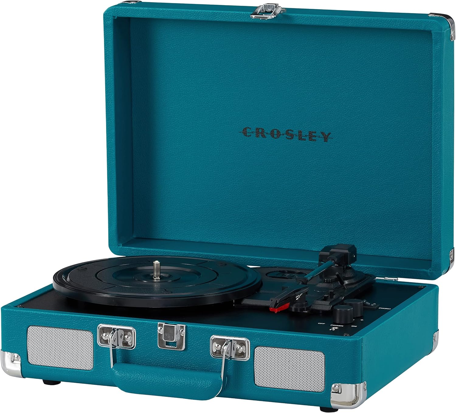 Crosley CR8005F-LT Cruiser Plus Vintage 3-Speed Bluetooth in/Out Suitcase Vinyl Record Player Turntable, Light Tan