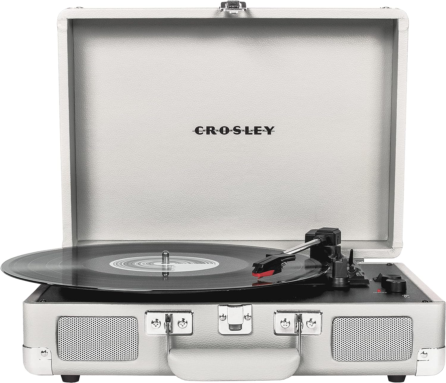 Crosley CR8005F-LT Cruiser Plus Vintage 3-Speed Bluetooth in/Out Suitcase Vinyl Record Player Turntable, Light Tan