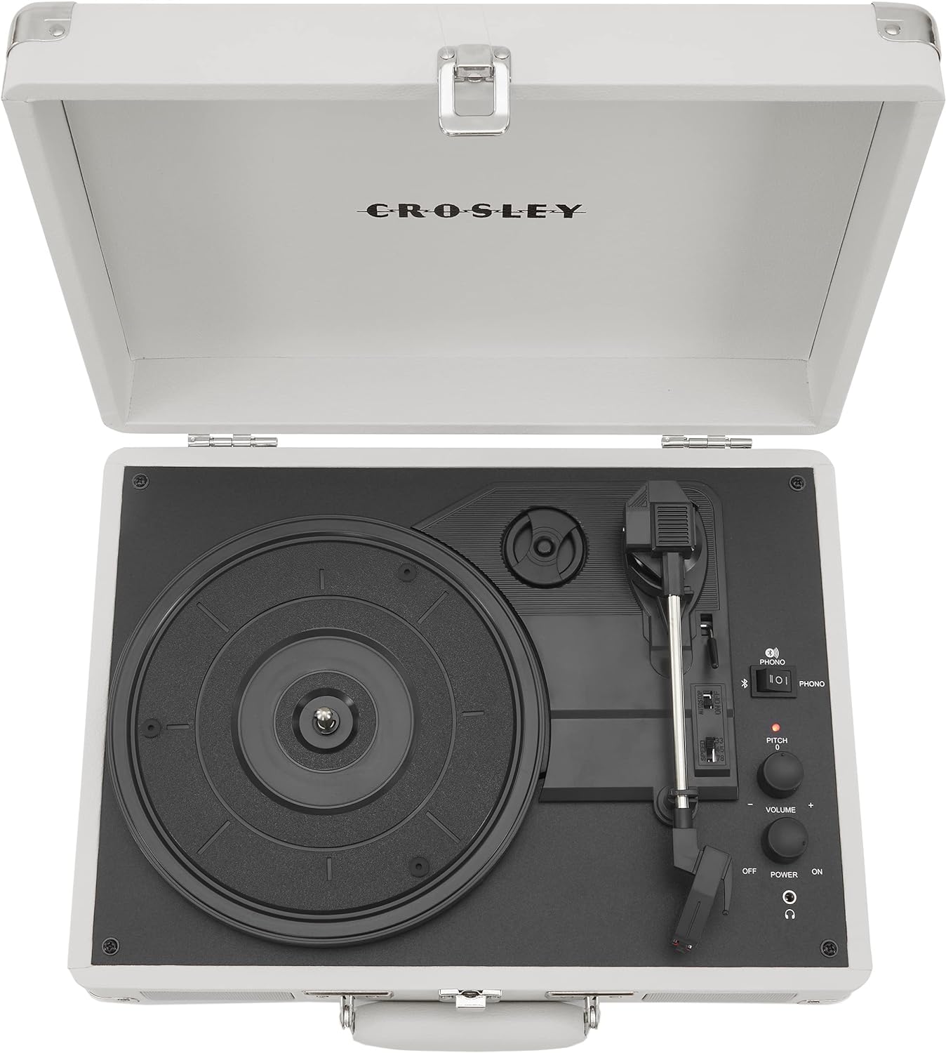 Crosley CR8005F-LT Cruiser Plus Vintage 3-Speed Bluetooth in/Out Suitcase Vinyl Record Player Turntable, Light Tan