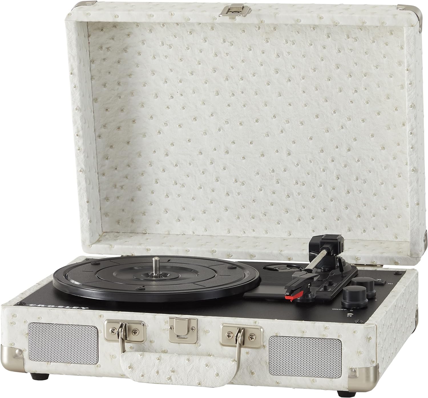 Crosley CR8005F-LT Cruiser Plus Vintage 3-Speed Bluetooth in/Out Suitcase Vinyl Record Player Turntable, Light Tan