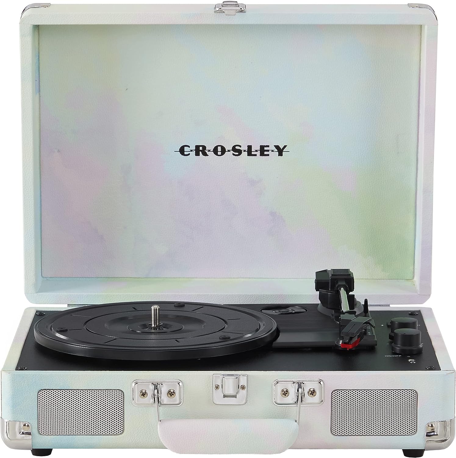 Crosley CR8005F-LT Cruiser Plus Vintage 3-Speed Bluetooth in/Out Suitcase Vinyl Record Player Turntable, Light Tan