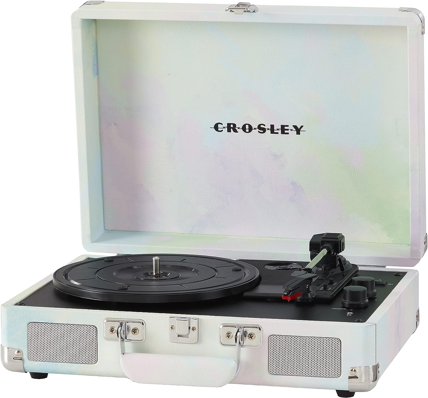 Crosley CR8005F-LT Cruiser Plus Vintage 3-Speed Bluetooth in/Out Suitcase Vinyl Record Player Turntable, Light Tan