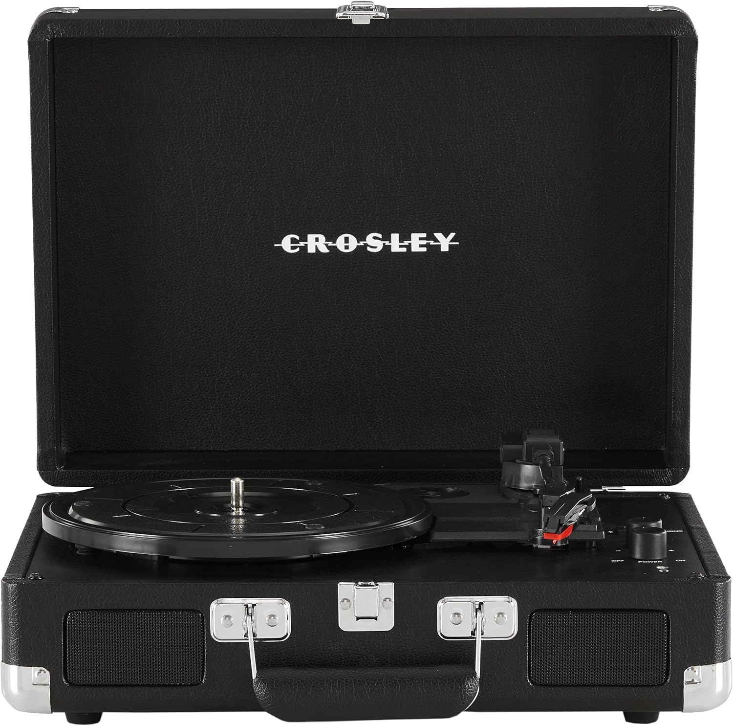 Crosley CR8005F-LT Cruiser Plus Vintage 3-Speed Bluetooth in/Out Suitcase Vinyl Record Player Turntable, Light Tan