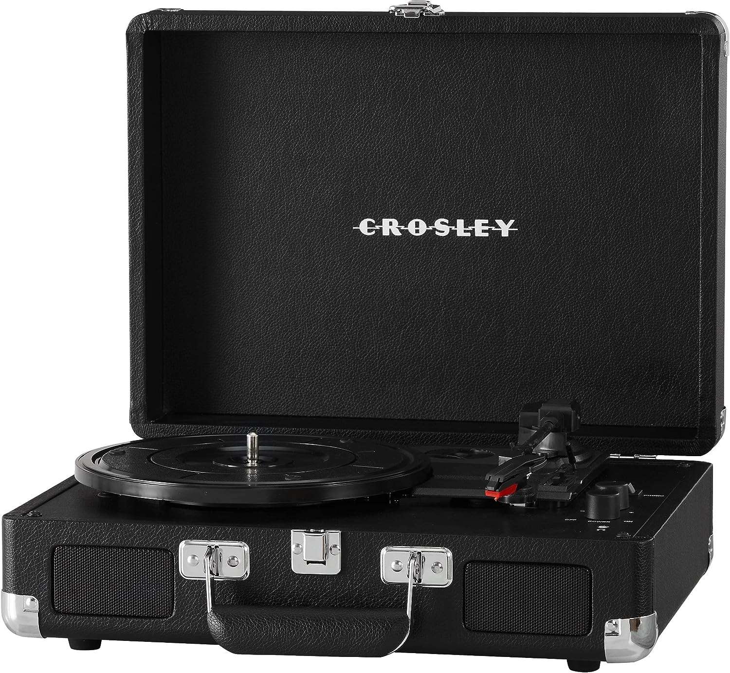 Crosley CR8005F-LT Cruiser Plus Vintage 3-Speed Bluetooth in/Out Suitcase Vinyl Record Player Turntable, Light Tan