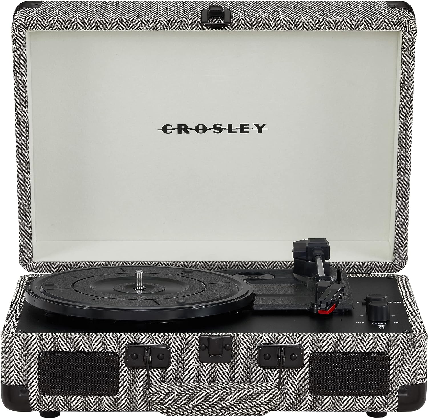 Crosley CR8005F-LT Cruiser Plus Vintage 3-Speed Bluetooth in/Out Suitcase Vinyl Record Player Turntable, Light Tan