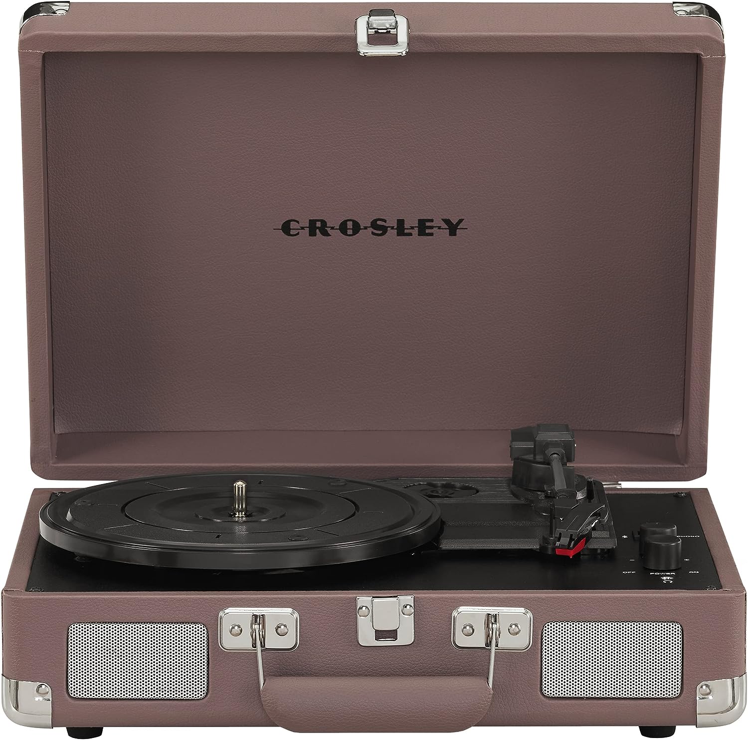 Crosley CR8005F-LT Cruiser Plus Vintage 3-Speed Bluetooth in/Out Suitcase Vinyl Record Player Turntable, Light Tan