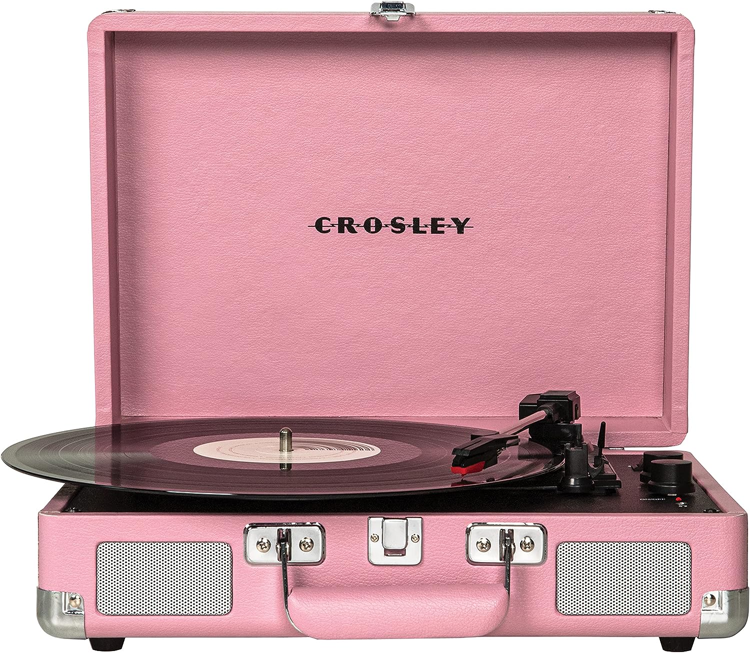 Crosley CR8005F-LT Cruiser Plus Vintage 3-Speed Bluetooth in/Out Suitcase Vinyl Record Player Turntable, Light Tan