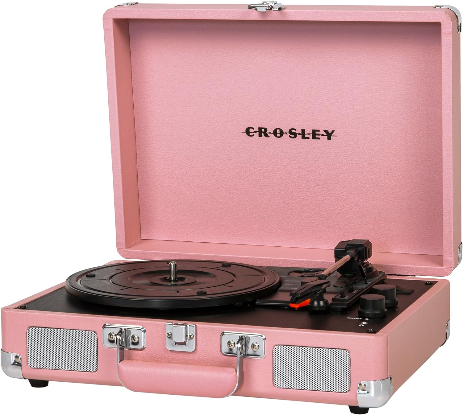 Crosley CR8005F-LT Cruiser Plus Vintage 3-Speed Bluetooth in/Out Suitcase Vinyl Record Player Turntable, Light Tan